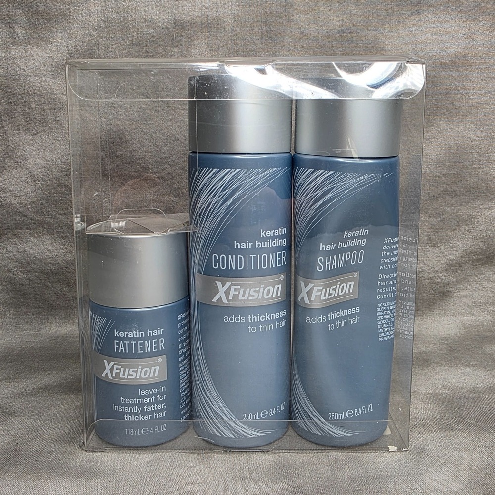 XFUSION Keratin Hair Building SET: Shampoo, Conditioner & Leave-In Treatment